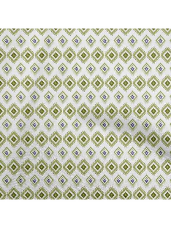SilkTabbyLightGreenFabricAsianIkatFabricForSewingPrintedCraftFabricByTheYard42InchWide
