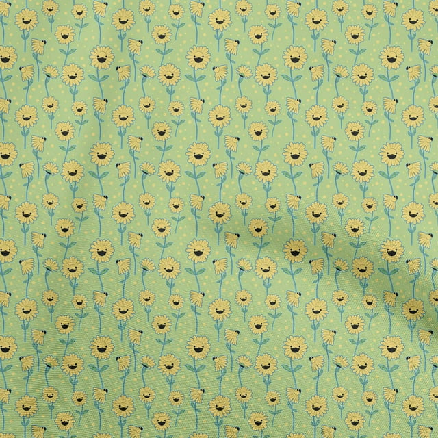 oneOoneVelvetLightGreenFabricKidsFloralDiyClothingQuiltingFabricPrintFa