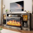 oneinmil 59'' Fireplace TV Stand, 3 Sided Glass Media Entertainment