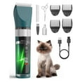 thumbnail image 1 of oneisall Cat Clippers for Matted Hair, 5-Speed Quiet Cat Grooming kit, Cordless Pet Shaver for Long Hair,Waterproof Pet Hair Trimmer, Pet Clippers for Cats (Green), 1 of 8