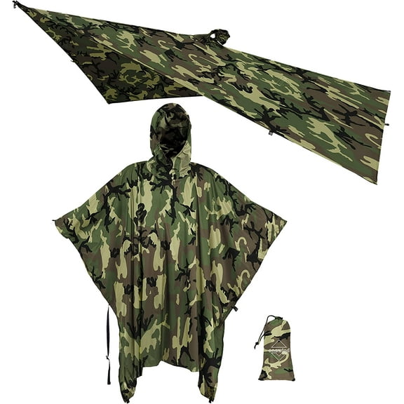 onewind Rain Poncho Camoflage Military Raincoat Tarp Shelter