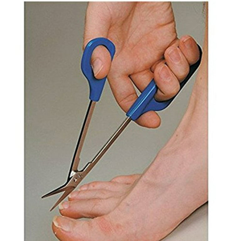 Onhuon Scissors Long Handle Nail Clippers Toenail Toe Ergonomic Care Pedicure Cutter, Size: One size, Blue