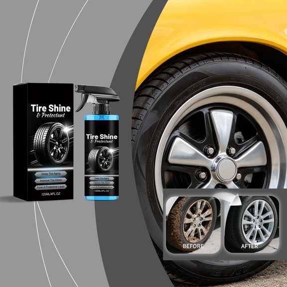 onlyliua 120 ml Tire Shine Gel Auto Tire Cleaner and Polish High Gloss Restorer Removes Dirt Stains and Road Grime LongLasting Protective Finish for Car Tires Wheels Detailing Care