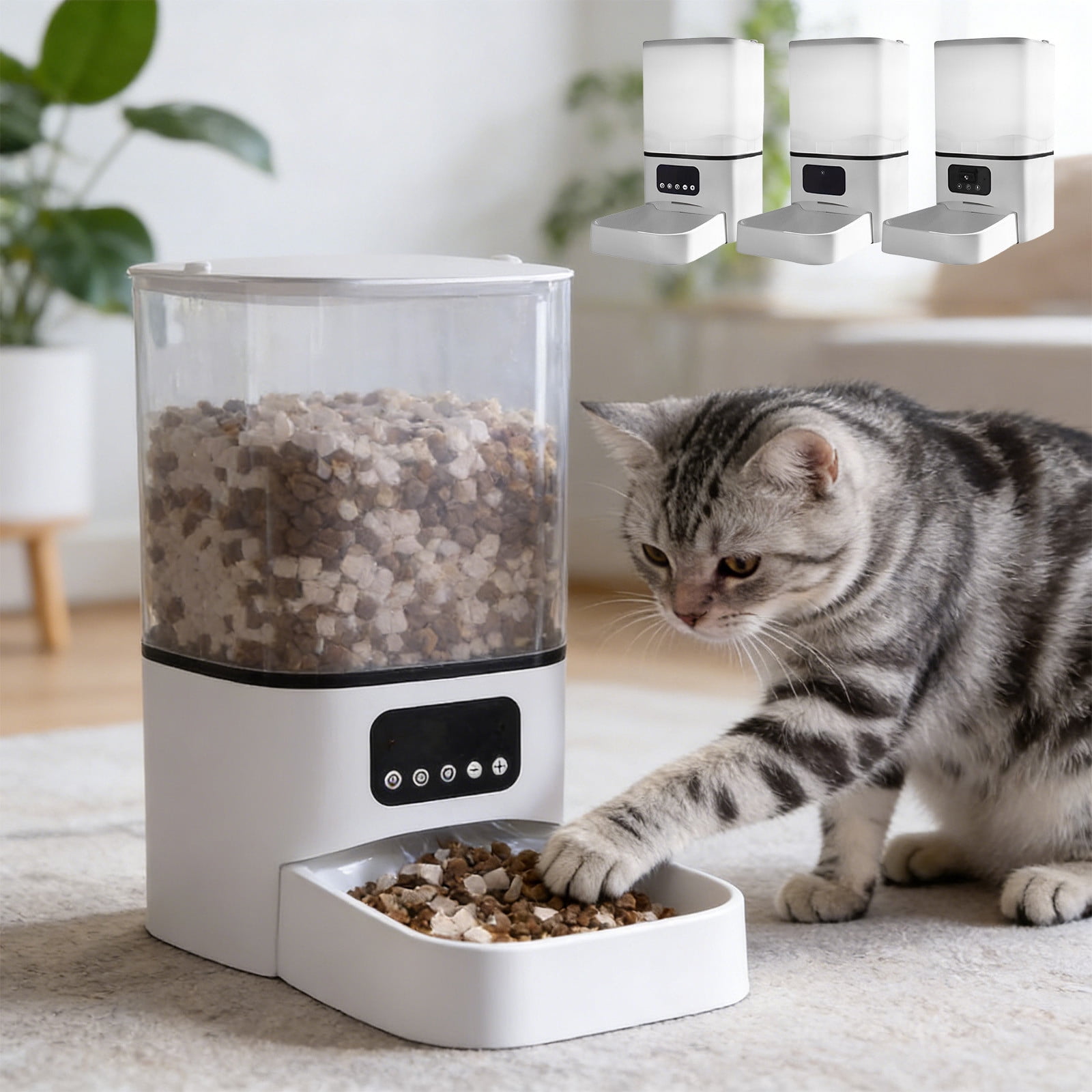 onlyliua 6L Smart Pet Feeder For Dogs And Cats Automatic Food Dispenser With Timer Portion Control Remote App Voice Interaction And Video Monitoring 6L Hopper Stainless Steel Bowl Programmable Feeder