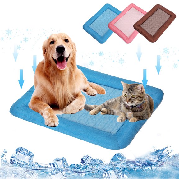 onlyliua Breathable Cooling Pet Mat Water-Absorbent Dual-Layer Summer Chill Pad Portable Non-Slip Washable Crate Sofa Floor Mat for Dogs and Cats Lightweight Travel Cooling Bed