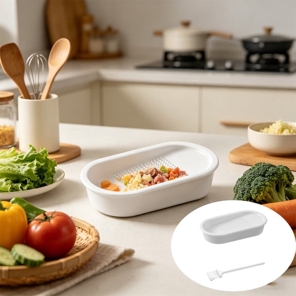 onlyliua Ceramic Garlic and Ginger Grater Multifuntion Kitchen Grinder Wasabi Cheese Microplane Tool Non‑Slip Base Easy Clean Food Prep Accessory for Sauce Paste and Purees
