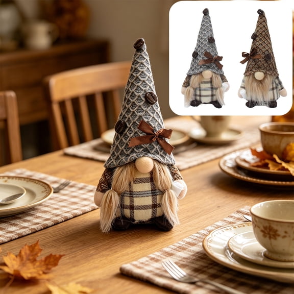 onlyliua Coffee Gnome NoFace Lint Doll Rustic Tomte Figurine Coffee Bean Themed Home and Cafe Decor Shelf Tabletop Accent Scandinavian Style Cozy Barista Gift