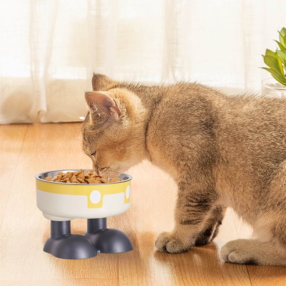 onlyliua Elevated Stainless Steel Pet Food Bowl Anti-Slip High-Leg Tilted Neck-Protecting Design Durable 304 Food-Grade Dish Non-Tip Easy-Clean Dishwasher-Safe Feeder For Small To Large Dogs And Cats