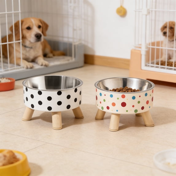 onlyliua Heavy-Duty Stainless Steel Pet Bowl Elevated Non-Tip Large Capacity Food And Water Dish With Wide Base Rust-Resistant Dishwasher Safe Design For Dogs And Cats Pet Feeder Bowl