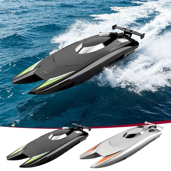 onlyliua High-Speed RC Racing Boat 2.4 GHz Remote Control Waterproof Electric Motor Fast Racing Drift Boat Rechargeable Battery for Pool Lake Summer Outdoor Hobby Enthusiasts
