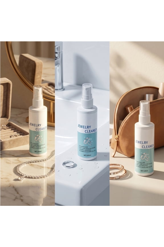 Jewelry Cleaning Spray 100 ml Deep Deoxygenation Brightening Gentle Cleaner for Gold Silver Gems Restores Luster Protects Finish Safe for Rings Necklaces Earrings and Watches