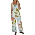 thumbnail image 1 of onlyliua Jumpsuits for Women Dressy, Wide Leg Romper Loose Casual V Neck Spaghetti Strap Stretchy Long Romper Jumpsuit with Pockets #2, 1 of 6