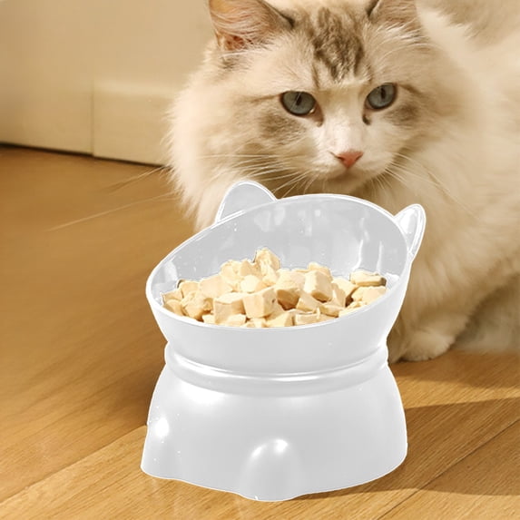 onlyliua Large Capacity Ceramic Cat Food Bowl With Ergonomic Neck-Protecting Tilt Anti-Tip Design Cute Drinking Dish For Cats And Small Dogs Dishwasher-Safe Durable Pet Feeding Bowl