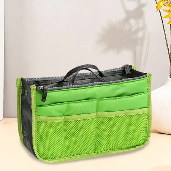 onlyliua Multi-Compartment Double-Zip Liner Organizer Bag Travel Packing Insert Toiletry Electronics Storage Waterproof Inner Case for Suitcase Backpack Carrying Essentials