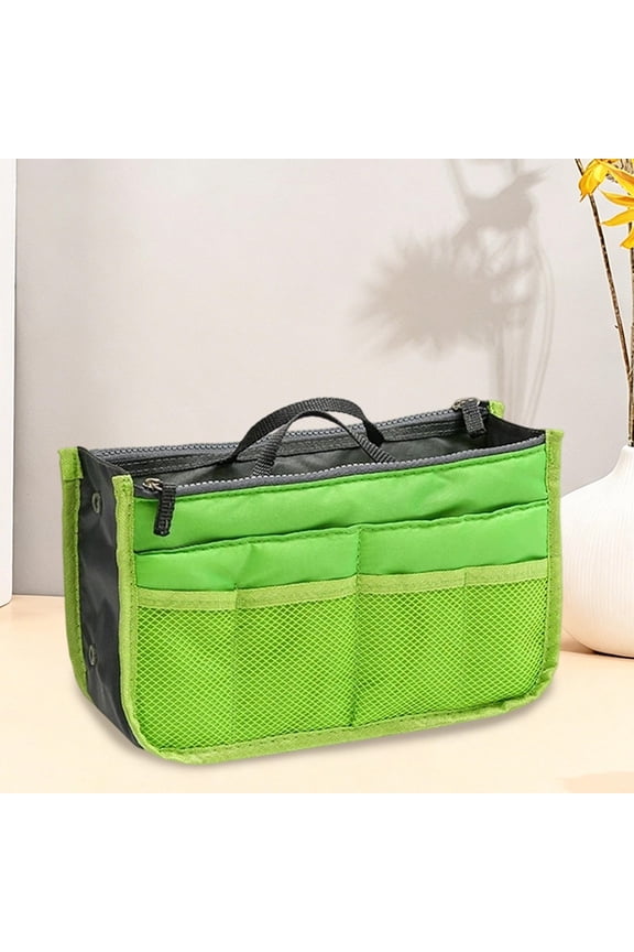Multi-Compartment Double-Zip Liner Organizer Bag Travel Packing Insert Toiletry Electronics Storage Waterproof Inner Case for Suitcase Backpack Carrying Essentials