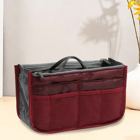 onlyliua Multi-Compartment Double-Zip Liner Organizer Bag Travel Packing Insert Toiletry Electronics Storage Waterproof Inner Case for Suitcase Backpack Carrying Essentials