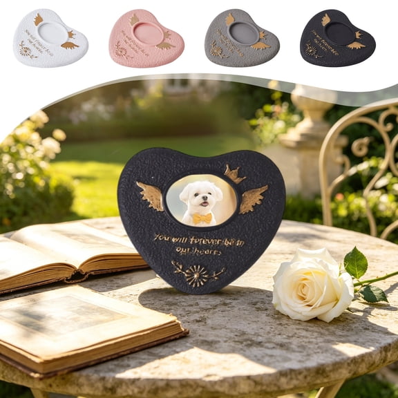 onlyliua Pet Memorial Stone Keepsake Cement Plaque Heart Message Weather-Resistant Garden Tribute Personalized Remembrance Marker For Dog Or Cat Graves Yard Memorial Pet Memorial Stone