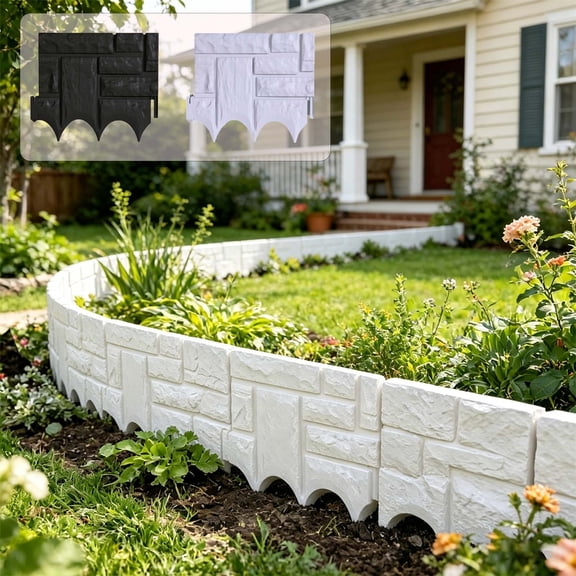 onlyliua Plastic Garden Border Fence Modular Lawn Edging Decorative Landscape Tree Ring Barrier For Yard Patio Pathway Rock Bed Garden Separation And Ground Protection