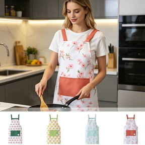 onlyliua Pockets Waterproof Apron Unisex Chef-Style Cooking Apron Oil-Resistant with Large Front Pockets Adjustable Waist Strap for Home Restaurant Grill Garden Crafting