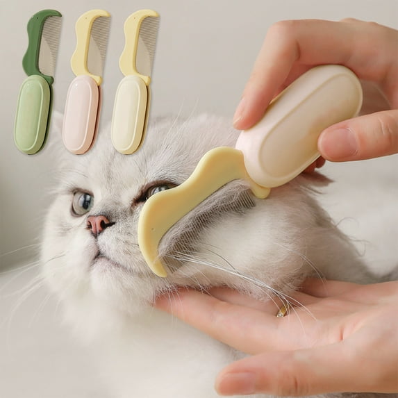 onlyliua Portable Foldable Stainless Steel Mini Pet Facial Comb Compact Dematting Travel Grooming Tool Foldable Small-Tooth Comb For Precision Face Trimming And Removal Pet Comb