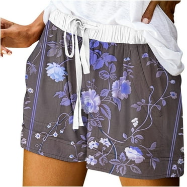 onlyliua Shorts for Women Womens Casual Drawstring Shorts Casual Elastic Waist Pocketed Loose Fit Shorts Plus Size with Pocket Summer Saving Clearance Shorts