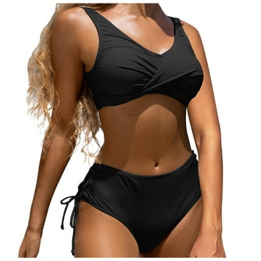 onlyliua Swimsuits for Women 2 Piece Women Tankini Set Two Piece Swimsuit Tummy Control Bathing Suits with Bottoms High Waist Plus Size Bathing Suits Tankinis Bathing Suits Vintage Swimwear