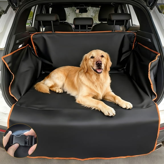 onlyliua Waterproof Rear Seat Pet Car Mat With Extended Trunk Coverage Non-Slip Scratch-Resistant Heavy-Duty Back Seat Protector For Dogs Cats Waterproof Dirt-Proof Travel Crate Liner Car Mat