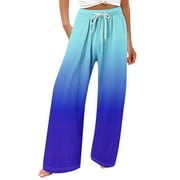 ONLYLIUA Gosuguu Wide Leg Pants for Women Casual Palazzo Pants Graphic Print High Waisted Boho Floral Print Pants Deal Of The Day Clearance Today'S Deal #3
