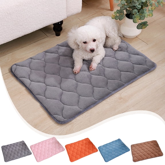 onlyliua Winter Pet Mat Quilted Plush Kennel Pad 19.7x15.7 In Warm Waterproof Puffy Non-Slip Sleep Mat For Dogs And Cats Insulated Soft Bedliner For Crates Sofas Easy-Clean Durable Cozy Pet Bedding