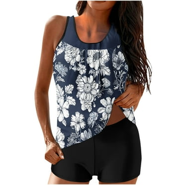 onlyliua Women Two Piece Swimsuits Tankini Swimsuits for Women 2 Piece Tummy Control Bathing Suits with Bottoms High Waist Plus Size Bathing Suits Tankinis Athletic Swimwear