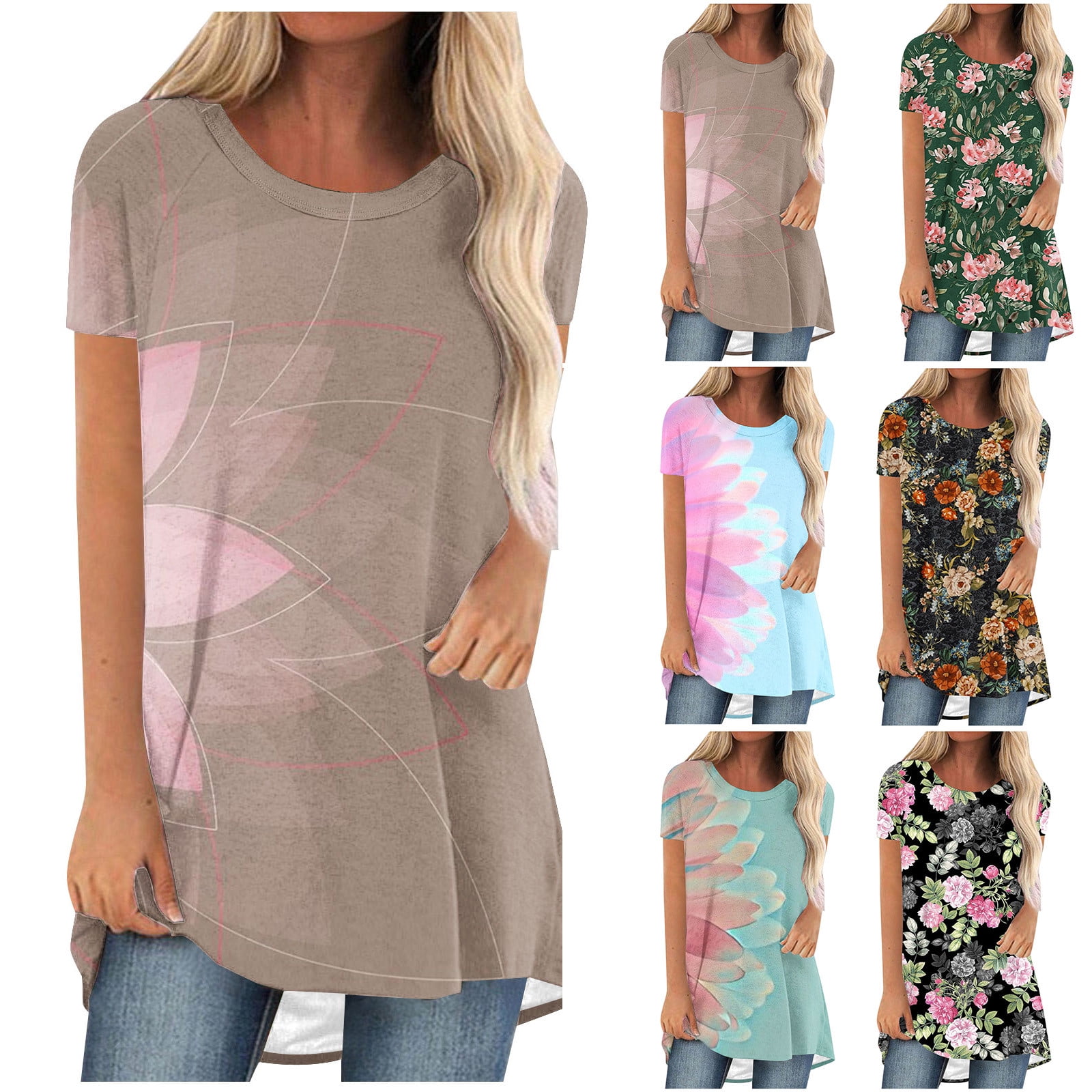 onlyliua Womens Long Tunics or Tops to Wear with Leggings, Casual Loose ...