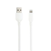 onn 10ft Lightning to USB-A Charging Cable, MFI Certified, White, Compatible with iPhone and iPad