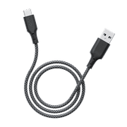 onn 10ft USB-A to USB-C Soft-touch Braided Charging Cable, USB IF Certified, Black