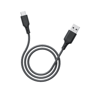 onn 10ft USB-A to USB-C braided charging cable, USB IF certified, Black