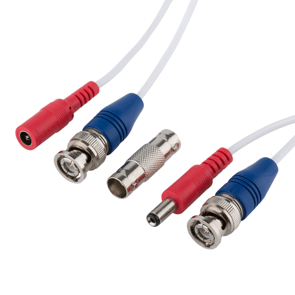 onn 100' Bnc Security Cable, White