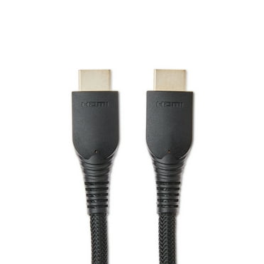 onn. 12 Feet High-Speed HDMI Cable, Nylon-Braided for Television, Black