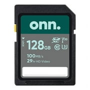 onn. 128GB Class 10 U3 SDXC Flash Memory Card