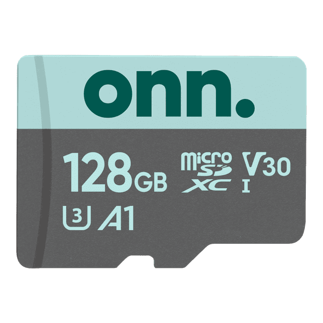onn. 128GB Class 10 U3 V30 MicroSDXC Flash Memory Card