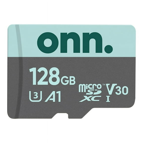onn 128GB Class 10 U3 V30 MicroSDXC Flash Memory Card