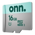 thumbnail image 1 of onn. 16GB Class 10 U1 MicroSDHC Flash Memory Card, 1 Total Count, 1 of 6
