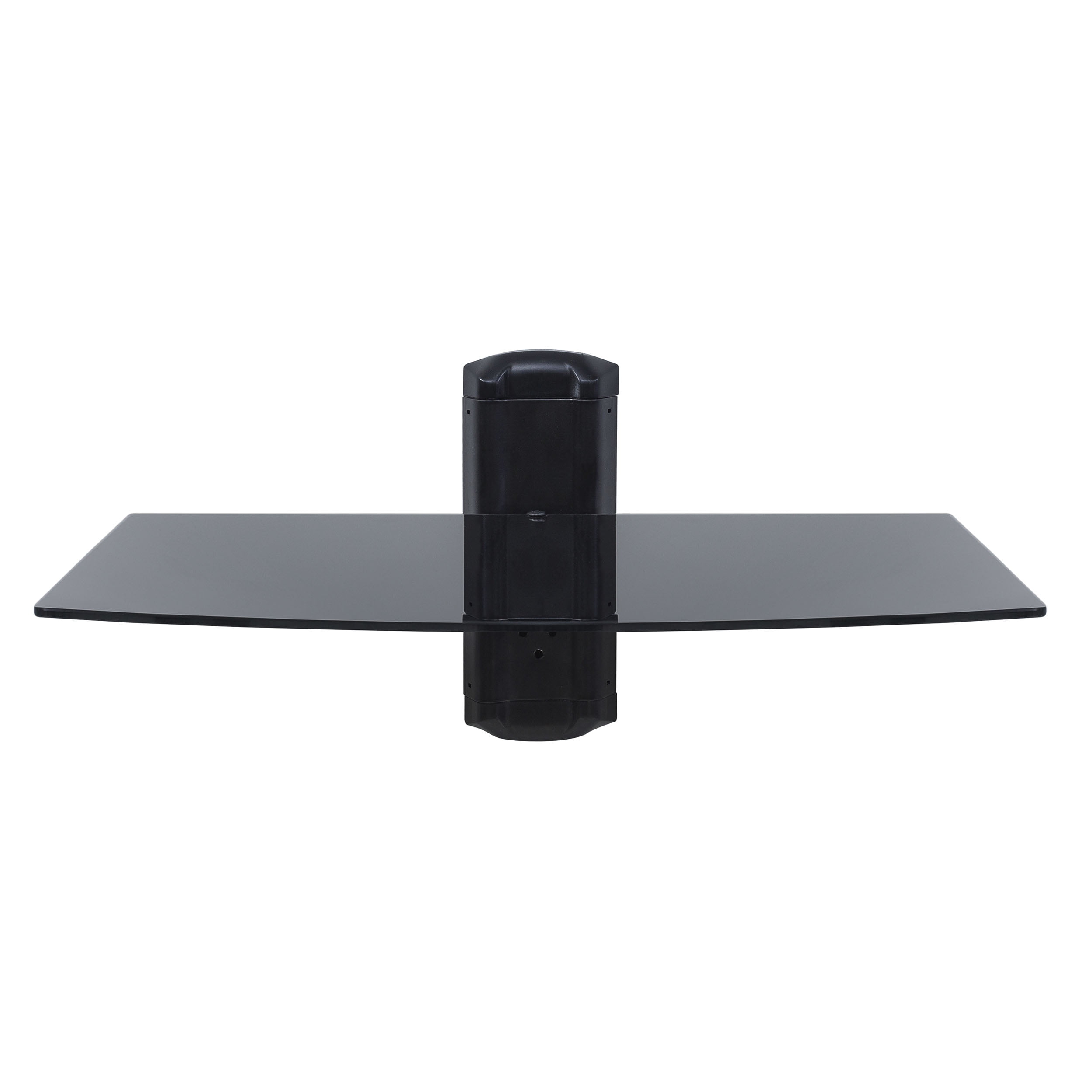 onn. 17" Glass Wall Floating Shelf, Height Adjustable, Tempered Glass