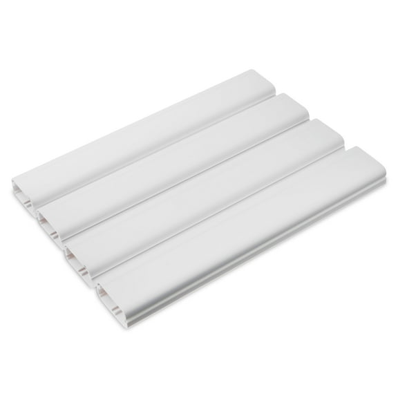 onn PVC Cable Covers, White, 4 Pack