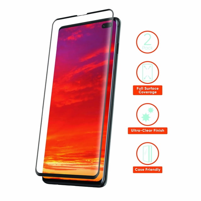 onn. 2 Pack Plastic Screen Protector for Samsung Galaxy S10+