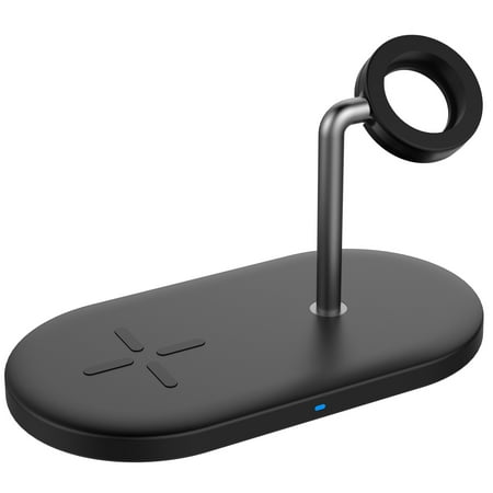 onn. 2-in-1 Wireless Charging Pad and Apple Watch Charging Holder for Apple Watch Series, Wireless Charging Pad for Qi-enabled device
