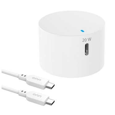 onn 20W Single USB-C Port Wall Charger With 3ft C-C Cable, Fast Charging, USB-IF Certified,Foldable Plug, White - Compatible with iPhone 16 Series, iPhone 15 Series, Samsung Galaxy, Note, Pixel Devices iPad Pro, & More