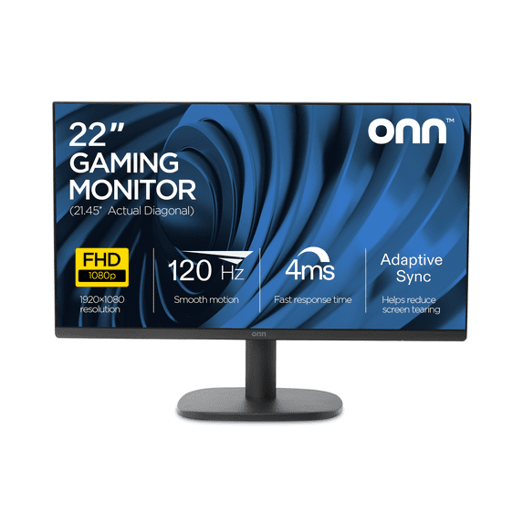 onn 22" FHD (1920 x 1080p) 120hz Office Monitor with 4.92 ft HDMI Cable, Black