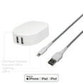 onn. 24W DualPort Wall Charging Kit with 3ft Lightning Cable