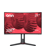 onn 27" Curved FHD (1920 x 1080p) 200hz 1ms AMD FreeSync Gaming Monitor with Cables, Black