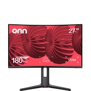 onn 27" Curved QHD (2560 x 1440p) 180Hz 1ms AMD FreeSync Gaming Monitor with Cables, Black, New