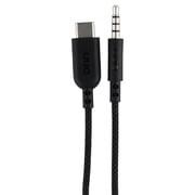 onn 3 Braided USB-C to 3.5 mm AUX Cable, Black